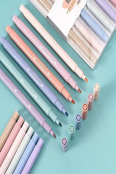 Bold Grup 6-Piece Pastel Color Double-Ended Highlighter Set