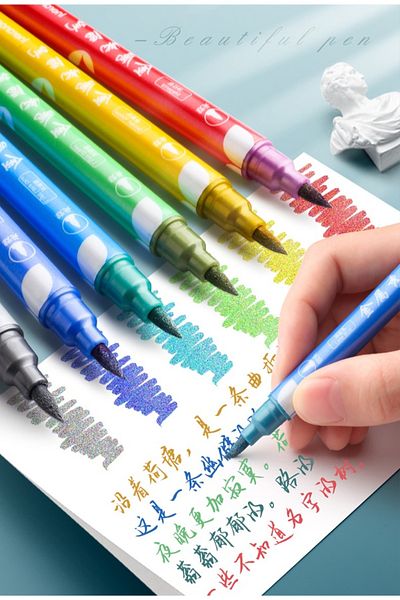 Bold Grup Inoranges Metalic Marker 6 Color Highlighter Set