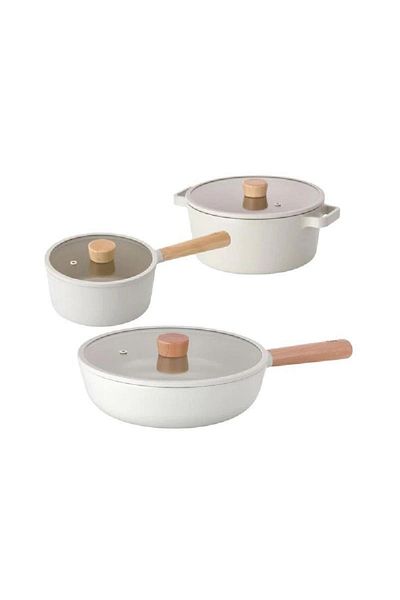 NEOFLAM Fika 6 Piece Aluminum Pot and Pan Set - with Lid, 22t18t26t
