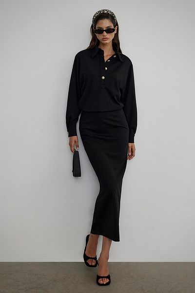 Suud Collection Černé Jade Maxi šaty