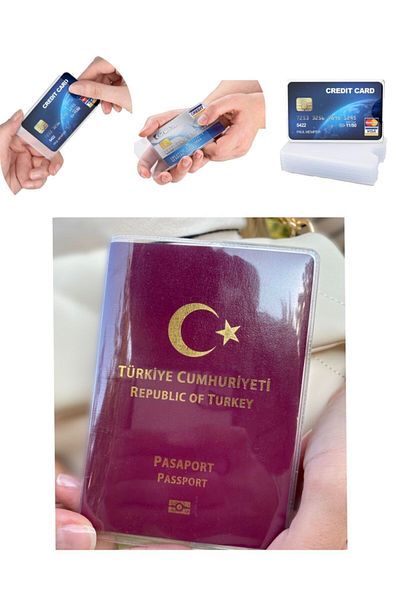Gempo 13 Piece Travel Set 3 Pieces Waterproof Transparent Passport Case 10 Pieces Card Case for All Cards