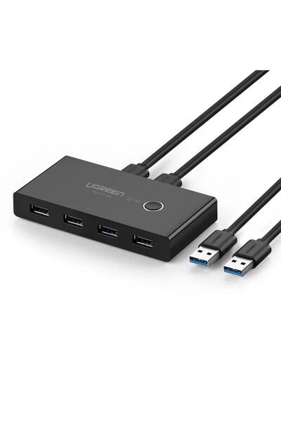 Ugreen 2 Giriş 4 USB 3.0 Çıkış Switch PC Paylaşım Adaptörü, 30768
