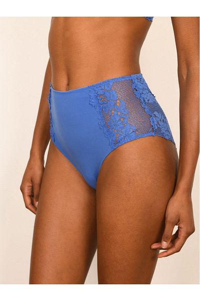 BICCA Elysia Series High Waist Lace Non-Marking Lace Detailed Hipster Cut Panties Blue