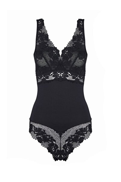 BICCA Серия Elysia дантелено боди Дантелени детайли в долната част Стигащи копчета Секси бебешка рокля Стигащи копчета Черно