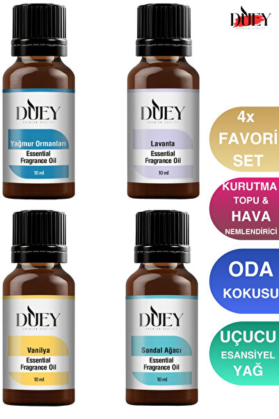DUEY 4 Lü Uçucu Yağ Buhurdanlık Yağı Difüzör Esansı Oda Kokusu Esansıhava Nem...