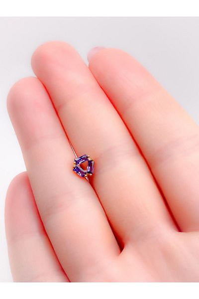 Trinos Surgical Steel Piercing Baguette Stone Cartilage Helix Tragus Piercing (1 piece)