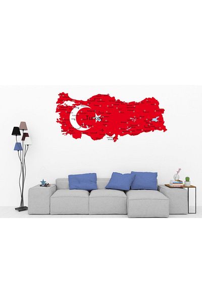 Kt Grup Türkiye Political Map Provinces And Seas Modern Wall Sticker