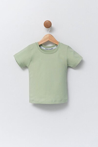 Pollito Children's Aqua Green Crew Neck Basic T-shirt 100% Cotton