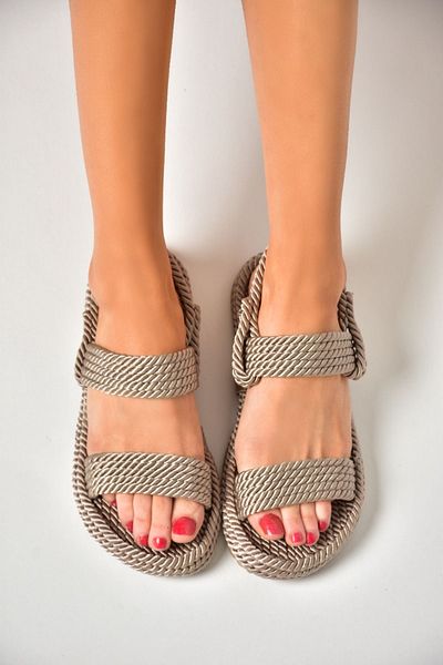 Fox Shoes Sandale de damă din frânghie cu șinuri din paie de nurcă K596012104