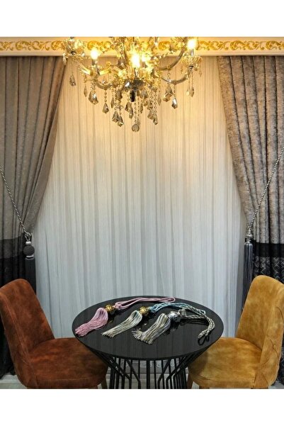 yağmur zebra Striped modern straight gauze curtain 1/1 ( is flat without pleats)