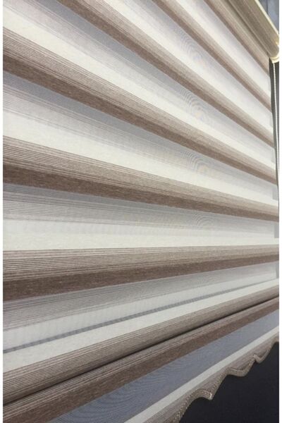 yağmur zebra Kahve Renk Geçişli Zebra Stor Perde