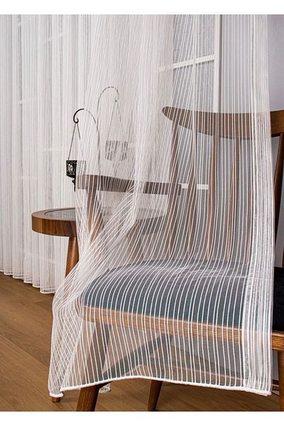 yağmur zebra CHAINLINE PATTERN MODERN TOWEL CURTAIN, TIGHT PLEATED 1/3 BATTERY SKIRT LEADED, MINIMALIST DESIGN