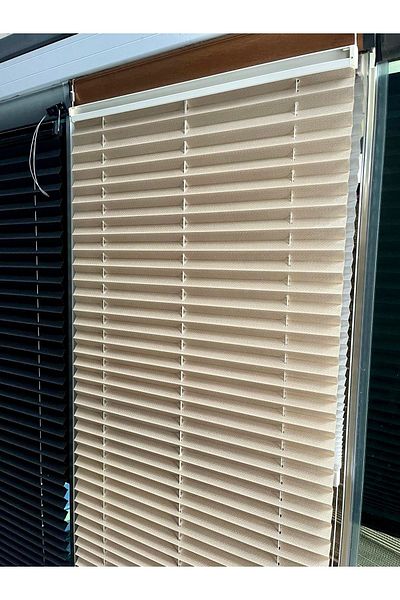 yağmur zebra Foldable Glass Balcony Curtain Home Curtain Office Curtain (CREAM) Pleat Curtain