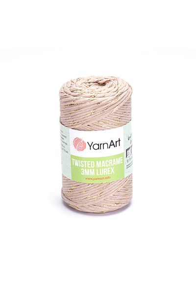 Yarnart Yarn Art Twisted Macrame 3 Mm Lurex - Glitter Macrame Πλεκτό Χέρι Μπεζ -753