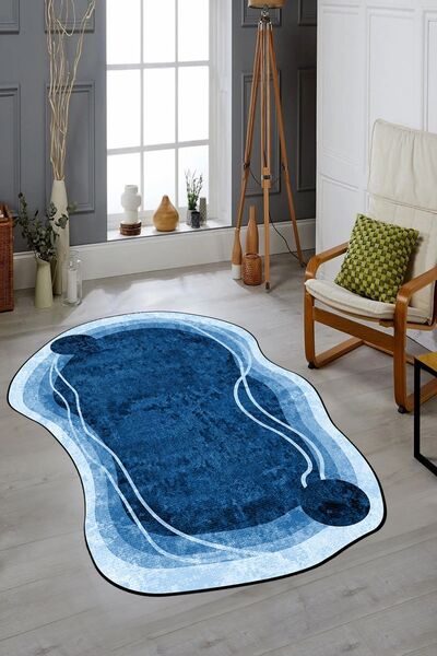 EY HOME Modern Şık Görünümlü Yıkanabilir Kaymaz Taban Lazer Kesim Yolluk Mutf...