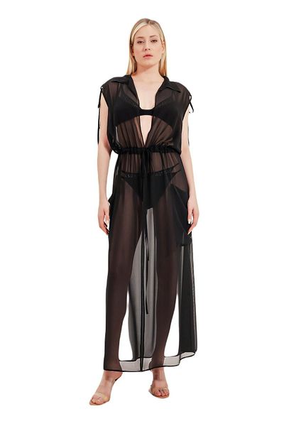 ZEKİ Black Chiffon Clever Dress