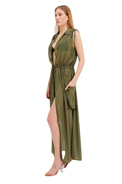 ZEKİ Green Clever Chiffon Dress