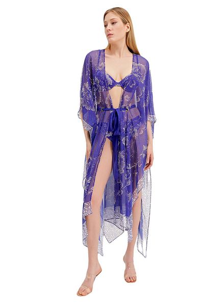 ZEKİ Purple Clever Patterned Dress