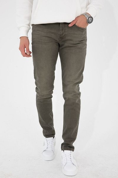 HLT JEANS Ανδρικό ελαφρύ χακί Slim Fit Slim Fit Flexible Lycra Jeans Jeans Jeans HLTHE001985