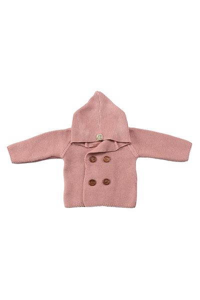Baboo Pink Organic Cotton Double Breasted Baby and Kids Cardigan