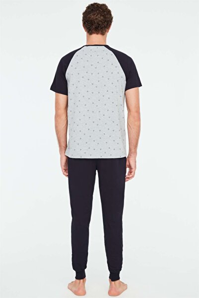 Mod Collection - Erkek Lacivert Yuvarlak Yaka Pijama Takımı