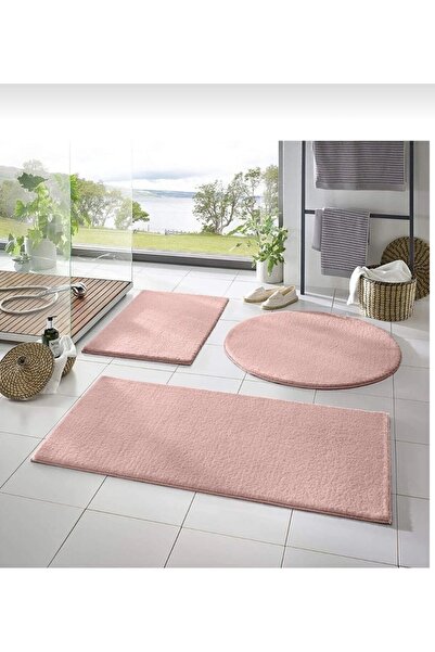 AKSU Post 3'lü Banyo Halısı (60X100, 40X60, 60X60 YUVARLAK) Peluş Post Halı K...