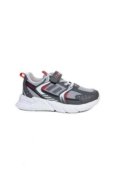 Lafonten Kids Sneakers - Flexible, Comfortable Fit, Ultra Light Gray Red