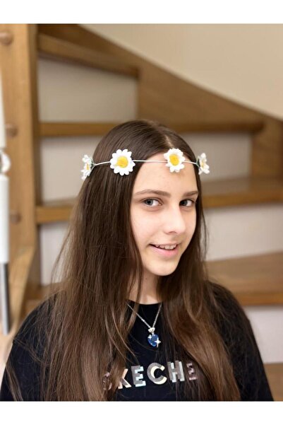 sema aksesuar 29 Ekim Etkinlik Özel Papatya Çiçekli Çember Saç Tacı - Taç - B...