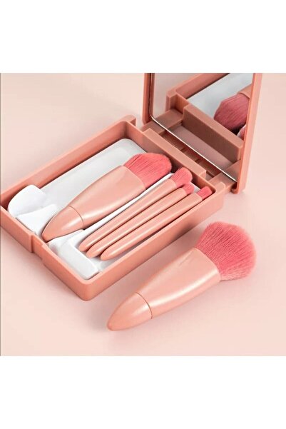 MUJGAN 5-Piece Professional Makeup Brush Set - Portable, Mirrored, Blush Lip Eyebrow Concealer