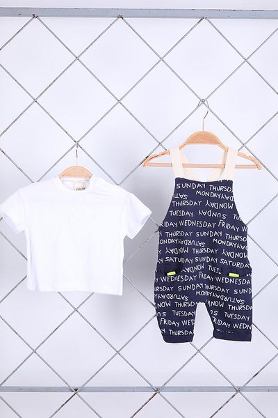 Babyhola Baby Boy Children's Holiday Salopet T-Shirt Set 21058