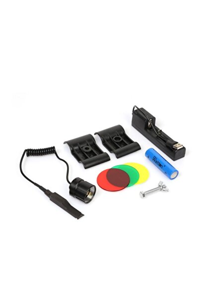 Tahtakale Dünyası Şarjlı özel Tüfek feneri sarı renk 450 mt mesafeli özel üretim tüfek lambası ışığı