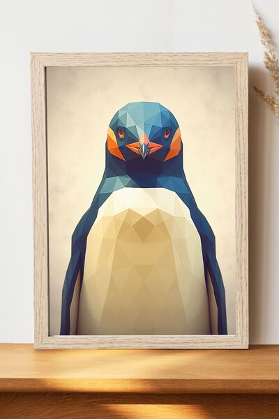 Luna Marissa Μινιμαλιστική αφίσα πιγκουίνων - Αφίσα ψηφιακής τέχνης από γυαλι...