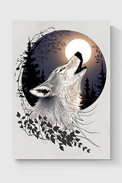 Luna Marissa Αφίσα τοίχου χωρίς πλαίσιο με φεγγάρι και λύκο