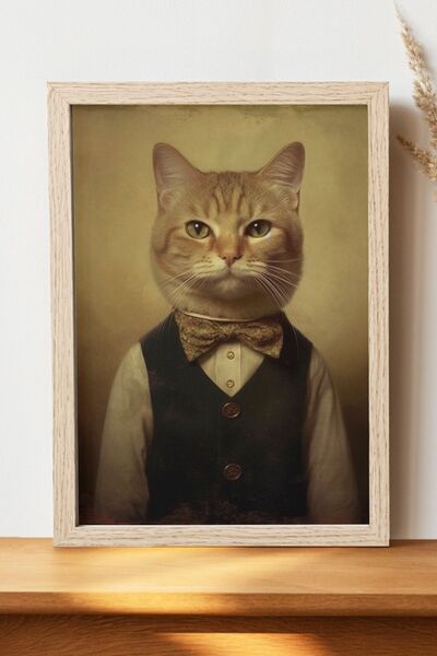 Luna Marissa Vintage αφίσα γάτας - Αφίσα τοίχου από γυαλιστερό χαρτί χωρίς πλ...