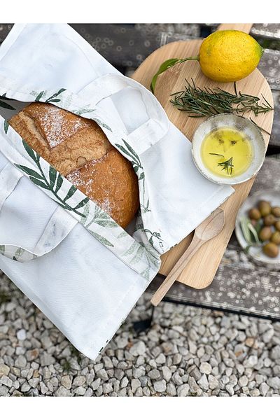 Allegorie.Co Olive Branch Hand Printed Bag (Oven Container, Pyrex, Pot)