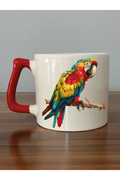 lili hediyelik كوب شاي وقهوة سيراميك بنمط الببغاء - هدية