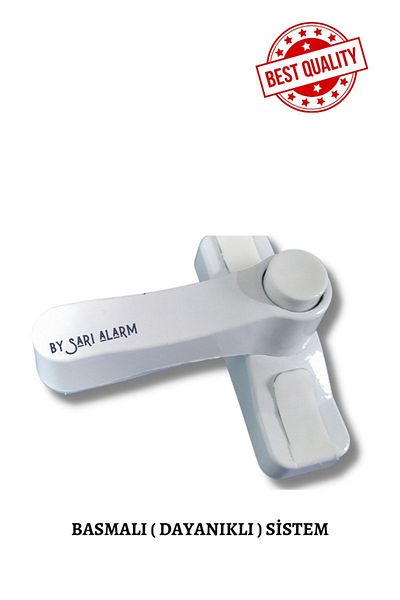 yt kilit Window Security Lock with Button 1stQuality White (With Yellow Alarm Assurance)