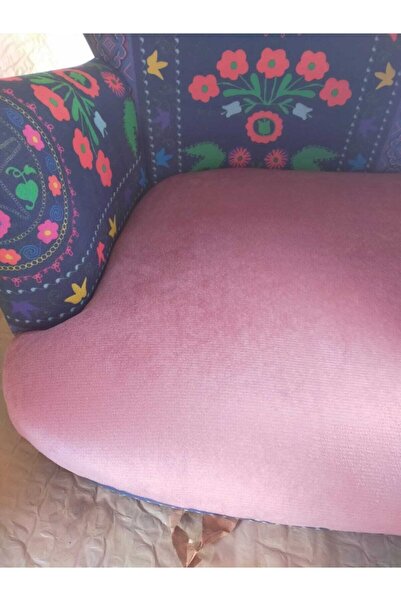 mobilyabazari Mürdüm Etnik Desen Salon Balkon İkili Koltuk