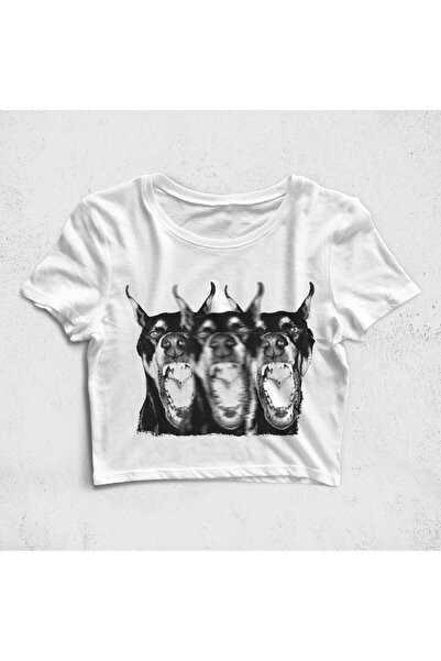 Built By Crazy Three Doberman Croptop Tişört