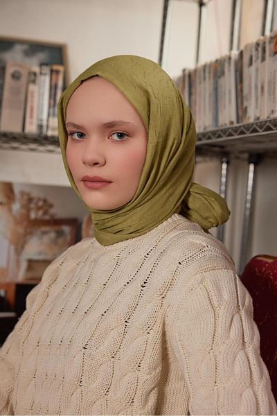 Şalland Bamboo Shawl - Olive Model