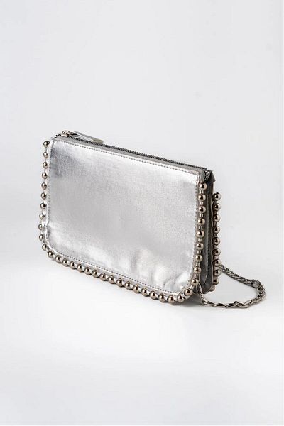Daj Company Women's Wallet Bag with Staple Detail - Cross Strap and Clutch Design