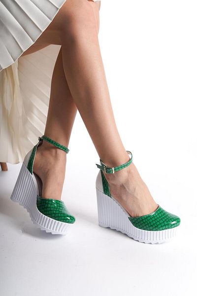 POLO PRESTIGE JESLOW Orthopedic Green Wedge Heel Shoes