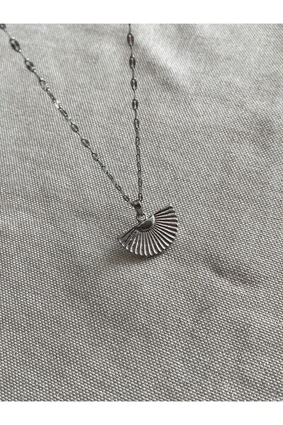 ATELİERGONCA Rodyum kaplama yelpaze kolye