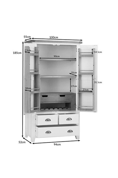Masifart Rita Kapaklı Çekmeceli Bar