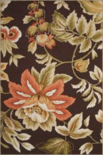 Rugs Modern Halı Brown Themed Mixed Flowers Patterned Vintage Decorative Carp...