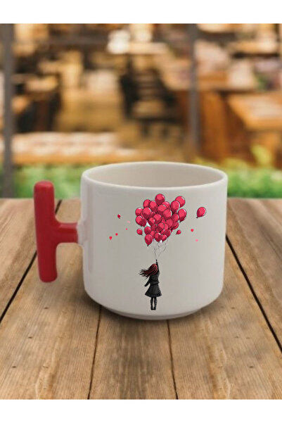 lili hediyelik كوب قهوة للفتيات بأيديهم مع بالونات - هدية كوب شاي وقهوة من ال...