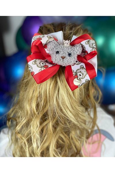 QUEEN AKSESUAR Custom Design Luxury 3D Plush Cute Queen Dog Bow Buckle Queen Puppy Metal Clip