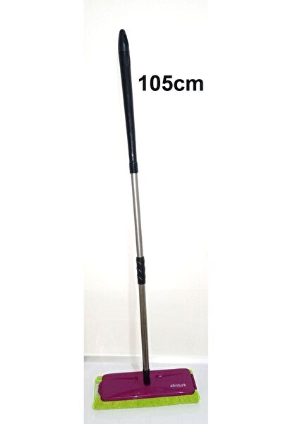 abnturk Kıskaçlı 6 Fırçalı Gırgır ile Mikrofiber Paspaslı Silme Mopu Metal Saplı Yer Duvar Fayans Silme Mopu