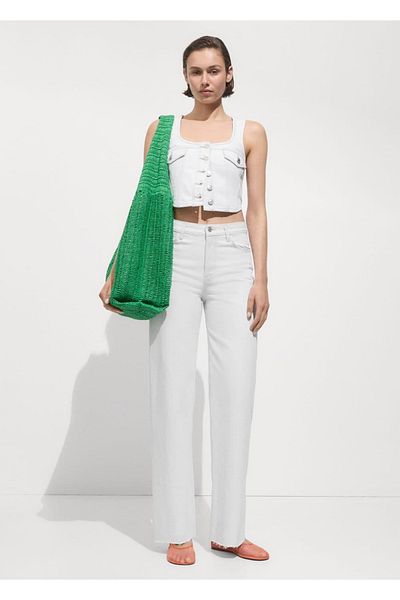 MANGO Woman Vesta din denim cu buzunare