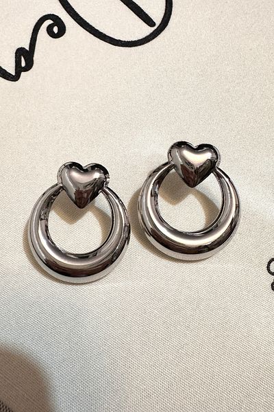 Okko Store Heart Ring Model Earrings